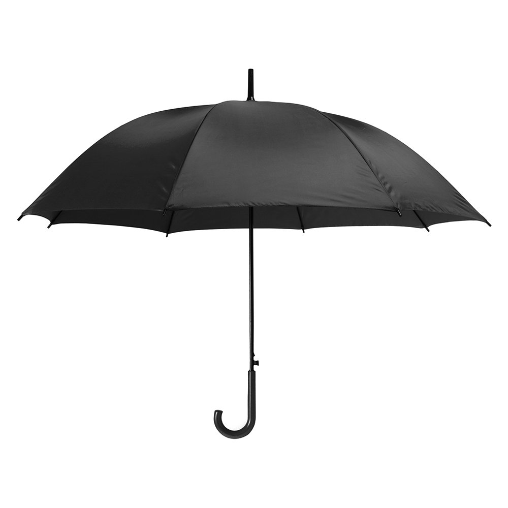 eBuyGB Pack of 4 Automatic Opening Plastic Crook Curved Handle Wedding Umbrella Coloured Rainproof for Men, Women, Kids, Unisex, Bridal Brolly - Black 41.5 Inch / 105cm Span 82cm Length