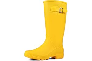 DKSUKO Women's Tall Rain Boots Garden Boots Waterproof Wellington Rubber Boots