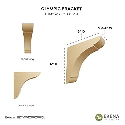 Ekena Millwork BKTW01X06X06OLRO Small Olympic Wood