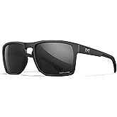 Wiley X WX Founder Sunglasses Safety Glasses for Men Shatterproof UV Eye Protection for Combat, Shooting Captivate Polarized Black Mirror Lenses Matte Black Frames