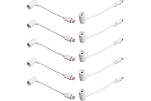 10pcs Barrel Plug to USB-C Adapters, White Barrel Plug to USB-C Cameras Adapter Replacements Compatible with Spotlight Cam Pl