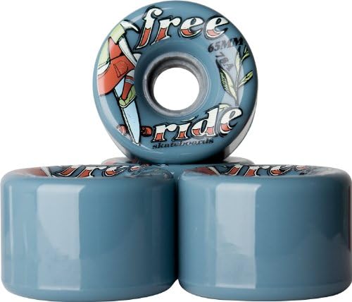 FreeRide 65mm Center Set Street Cruiser Wheels, Dark Blue, 78A