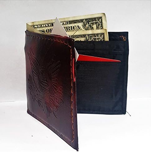 HomeBella ComfyFit Men's Wallets (Bi-fold) (Rustic Red Eagle)