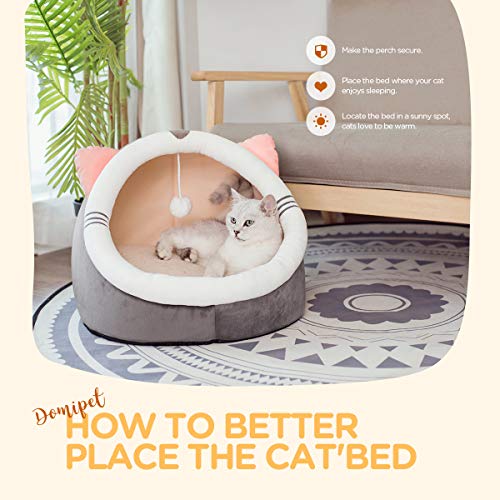Domipet Cat and Small Dog Bed with 5inch Thick Inner for Indoor Anti