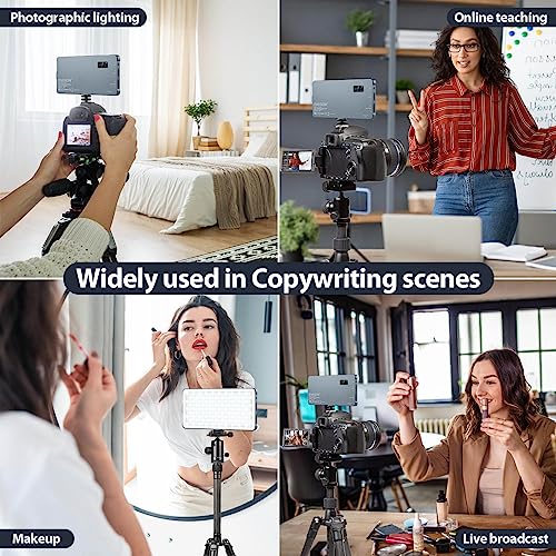 ENEGON 4000mAh Rechargeable Mountable Bicolor LED Video Light with Mini Panel for Professional DSLR Cameras | Photo Video Lighting Long Battery Life | Fits for iPhone Sony Canon Nikon Fuji Panasonic