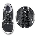 No Tie Shoelaces by Sport Freak USA - Reflective Elastic Laces for Adults and Kids - Colored No Tie Shoe Laces with Lock (Black)