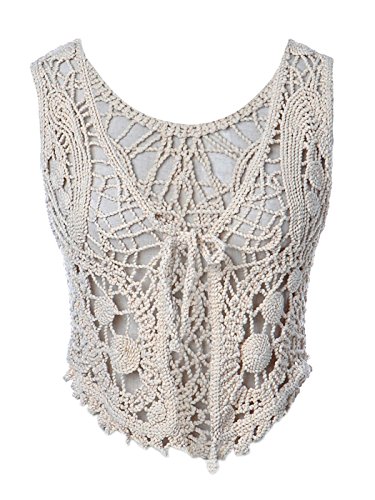 Anna-Kaci Beige Cream Crochet Knit 