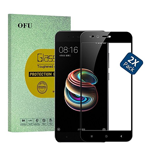 Full Screen-Xiaomi RedMi 5 Plus Smartphone Glass Screen Protector(Black)-2 Piece
