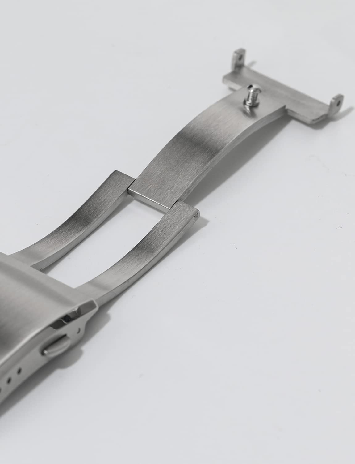 watchdives Watch Buckle 18mm Stainless Steel Watchband Clasp Silver Fold Safety Milled Clasp Replacement