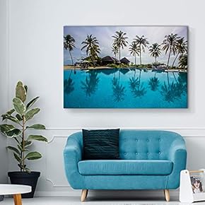Canvas Wall Art - Resorts on The Island - Giclee Print Gallery Wrap Modern Home Art Ready to Hang - 12x18 inches