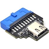 SSSUWP USB3.0 19pin/20pin to USB 3.2 Type C Female Adapter, Motherboard USB 19pin Front Panel Header to USB-C Converter 5Gbps (20pin to Type C)