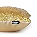 AMAZLINEN(TM Decorative Glitzy Sequin & Comfy Satin Solid Throw Pillow Cover 18 Inch Square Pillow Case, Hidden Zipper Design, 1 Cover Pack Only(Gold)