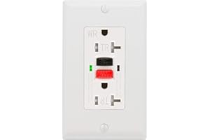 ANKO GFCI Outlet 20 Amp, UL Listed, Tamper-Resistant, Weather Resistant Receptacle Indoor or Outdoor Use, LED Indicator with 