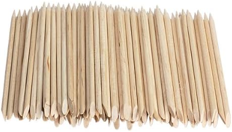 ACE 100pcs Nail Art Orange Wood Stick Cuticle Pusher Remover for Manicures