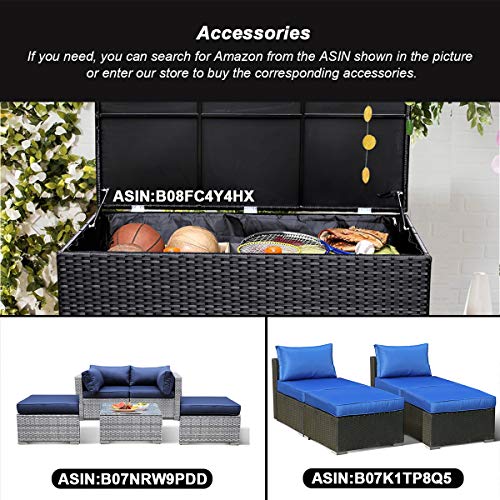 JETIME Outdoor Rattan Sofa Set Patio Furniture Wicker Garden Couch Sectional Set Conversation