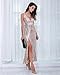 Miss ord Women's Sleeveless V Neck Sequined Maxi Prom Dress with Side Split Medium Gold