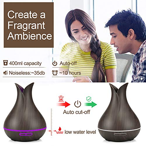Essential Oil Diffuser,GANSS 400ML Diffuser Aromatherapy Air Humidifier Colorful Lights with Adjustable Mode,Remote… - Image 5