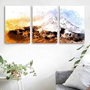 signwin 3 Piece Canvas Wall Art Abstract Mountain...
