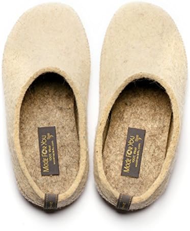 Made For You Women’s Natural Wool Slippers with Arch Support Insole, Hypoallergenic, Lightweight and Comfortable with Non-Slip Rubber Sole (8)