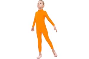 Genfirdom Girls Unitards Long Sleeve Full Body Leotard Kids Turtleneck Bodysuit for Dance Costume Gymnastics 3-12 Years