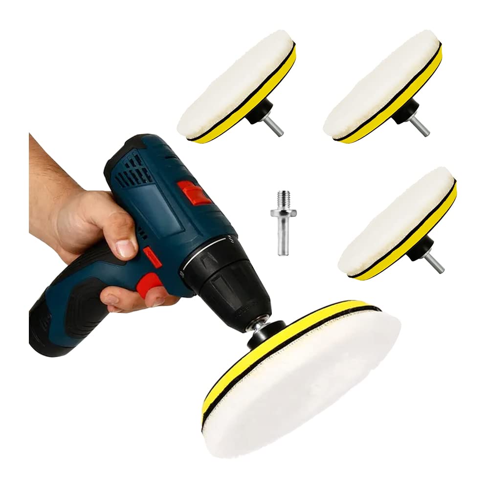 Photo 1 of Acxico 1 SET 5pcs 6" Car Polishing Wheel Buffing Pads Set Wool Mop Kit Pad Polisher for Drill