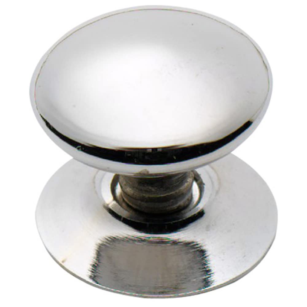 Merriway BH05186 (5 Pcs) Cupboard Door/Drawer Knob Brass Chrome Plated Victorian 25mm - Pack of 5 Pieces