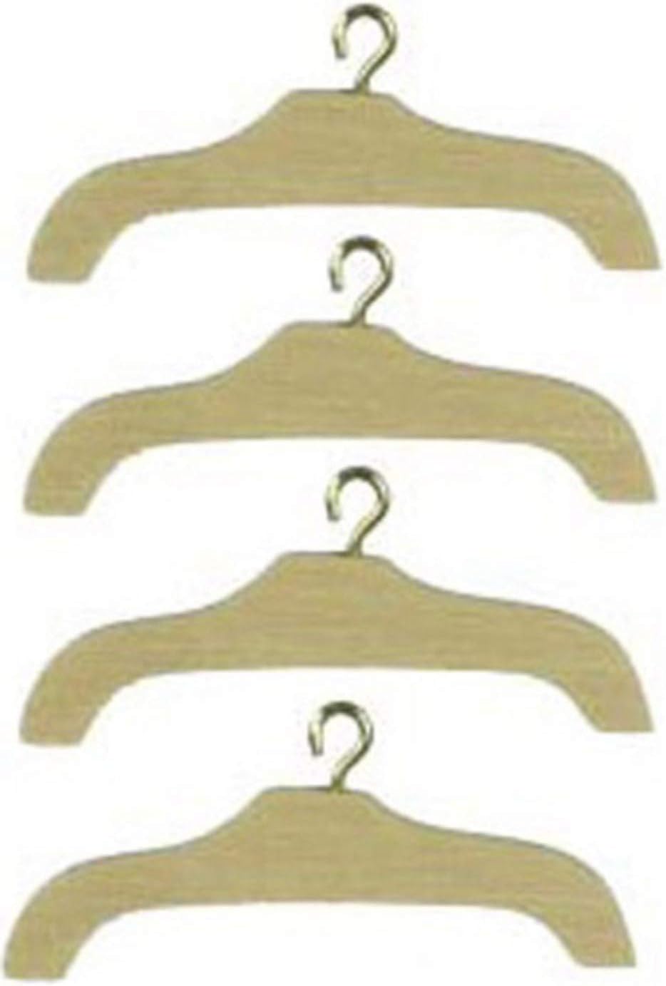 Dolls House 4 Wooden Coat Hangers Miniature Shop Bedroom Wardrobe