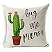 PSDWETS Home Decor Summer Style Cactus Hug Me Please Pillow Covers Set of 4 Cotton Linen Throw Pillow Case Cushion Cover 18 X 18,Funny Gifts