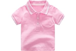 KISBINI Little Boys Short Sleeve Polo Shirt Cute Summer Tee Uniform Tops
