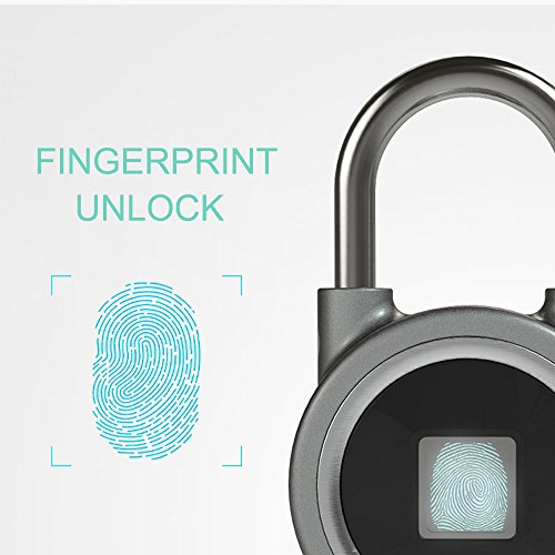 Rumfo Fingerprint Padlock, Bluetooth Connection Metal Waterproof, Suitable for House Door/Suitcase/Backpack/Gym/Bike/Office/APP is Suitable for Android/IOS Support USB Charging (Silver) - Thumbnail 5