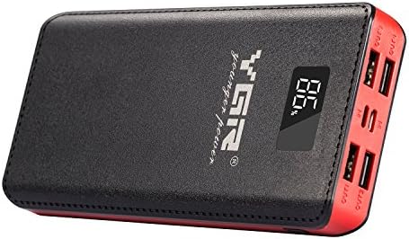 YGR Portable Charger Real 20000mAh with Lightning Input, External Battery Power Bank with 4 Port USB Output Fast Charging for Apple iPhone, iPad Tablet, Samsung Galaxy and All Smartphone Cell Phone