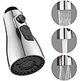 Fat-Cattie Pull Down Kitchen Faucet Sprayer Head Replacement Part - Pull Out Sink Sprayer Replacement Nozzle, Kitchen Faucet Head Hose Spray Tap Spout Only for G1/2（20mm）Connector (Silver)