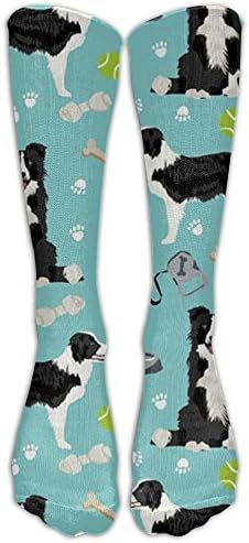 Huadduo Border Collie Toys Tennis Balls Light Blue Athletic Tube Stockings Women's Men's Classics Knee High Socks Sport Long Sock One Size