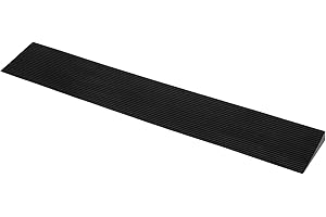 CINNYE 0.6'' Rise Solid Rubber Wheelchair Ramp,Threshold Ramp Used for Thresholds,Doorways and Bathroom (High:0.6 Inch(Pack of 1)) Black