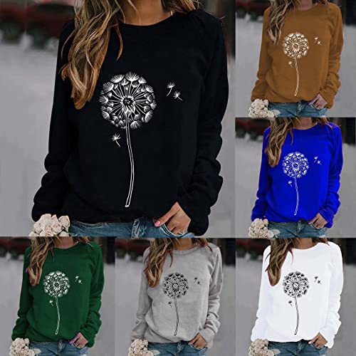 Ollysqiar Womens Print O Neck Sweatshirt Round,daily deals,returns