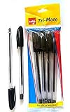 Indian Cello Ball Pen, Smooth ( 0.7mm) writing Pen-Tri Mate , Black Ink, Pack of 10