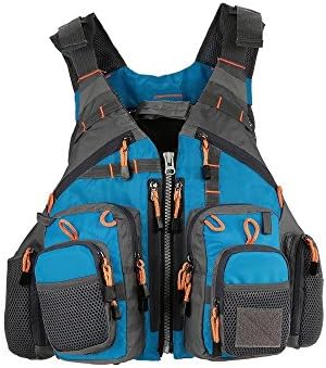 Blue Fishing Backpack Detachable Mesh Vest 209lb Bearing Outdoor Swimming Sailing Boating Kayak Floating Safety Device Adjustable Size for Men and Women