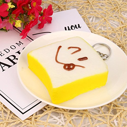 Makeupstore 10 PCS Mini Soft Squishy Cake Bread Toys Set Squishies Slow Rising Simulation Food Toy Key Cellphone Chain Bread/Buns Phone Charm Key Chain Strap Child Gift (Random Colour)