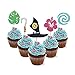 30pcs Moana Inspired Cupcake Toppers Birthday Party Decoration Boat Sail Swirls Hooks Hawaiian Flower Leaves for Tropical Luau Summer Party Baby Shower