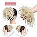 Fluffy Tousled Scrunchie Hair Bun With Elastic Rubber Band Premium Wrap On Hair Extensions Updo Chignon Donut Messy Ponytail Hairpiece Synthetic Wavy For Women(Bleach Blonde)