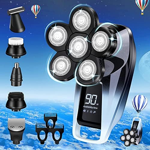 Head Shaver for Bald Men,6 in 1 Bald Head Shavers for Men Cordless