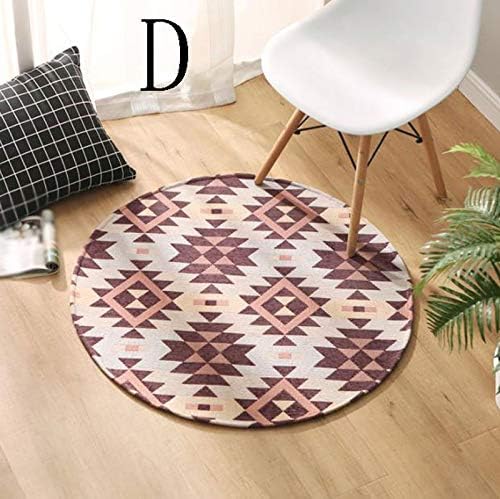 LiuXiaoLi Simple Computer Chair mat Nordic Carpet Swivel Chair Round Carpet Children's Room Study Bedroom Bedside Carpet Basket Diameter 80cm (Color : D)
