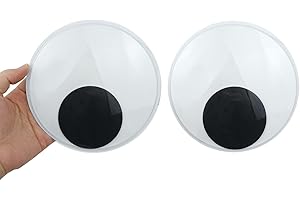 FKEYTO 6 Inch Wiggle Googly Eyes with Self Adhesive Large Black Plastic Eyes for Crafts