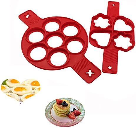 Silicone Pancake Mold Nonstick Egg Ring Maker Round Heart-shaped Flower- shaped (2)