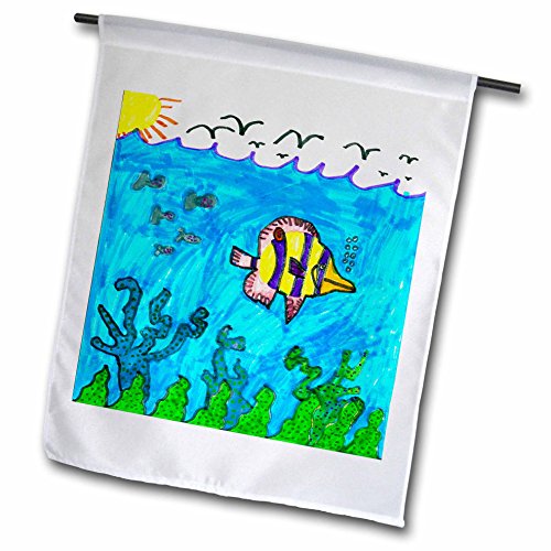 3dRose fl_5301_1 Tropical Fish, Garden Flag, 12 by 18-Inch