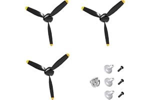 FLYCOLOR 3 Sets Rc Plane 3-Blade Propeller with Propeller Savers and one Adapters for VOLANTEXRC 761-11 761-12 761-13 P40 BF109 Airplane