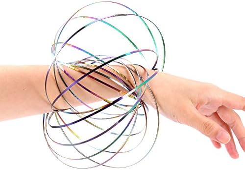 Lilyhood Funny Arm Slinkey Toy, 3D Kinetic Shaped Spinner Ring, Interactive Magic Flow Rings Spring Bracelet Toys, Decompression Fluid Magic Hand Ring for Kids Boys Girls Adults