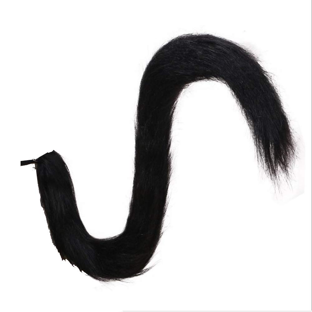 Fluffy Plush Long Cat Tail Fancy Dress Animal Tails Cosplay Anime Dress Up Party Carnival Costume Prop (Black)