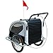 Aosom Elite Three-Wheel Bike Trailer for Kids Bicycle Cart for Two Children with 2 Security Harnesses & Storage, White