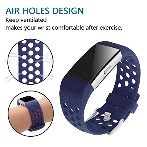 image for POY Replacement Bands Compatible for Fitbit Charge 2, Adjustable Breat